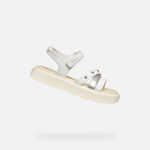 open sandals SANDAL KODETTE GIRL White/Silver - image number 0 | GEOX