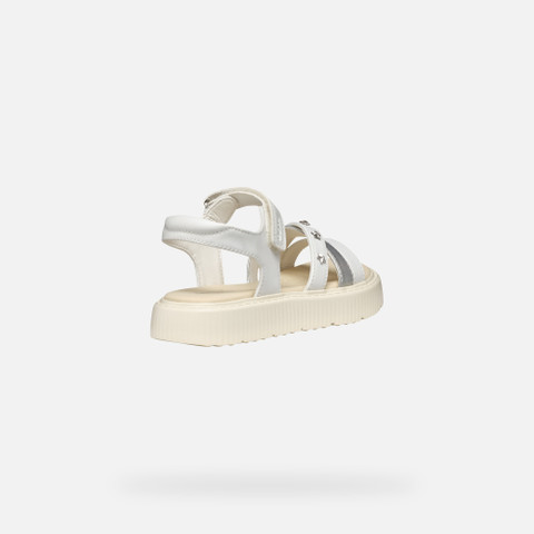 open sandals SANDAL KODETTE GIRL White/Silver - image number 4 | GEOX