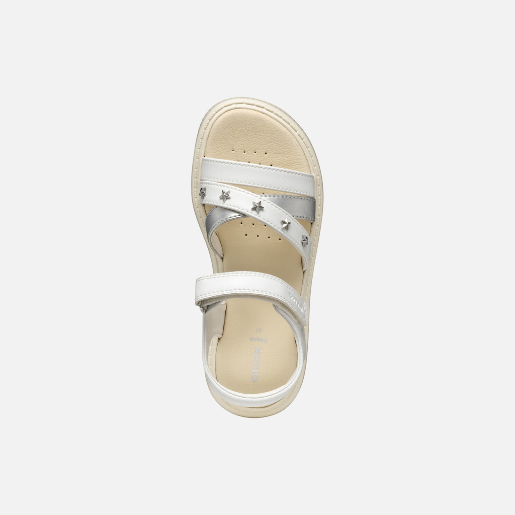 open sandals SANDAL KODETTE GIRL White/Silver - image number 5 | GEOX