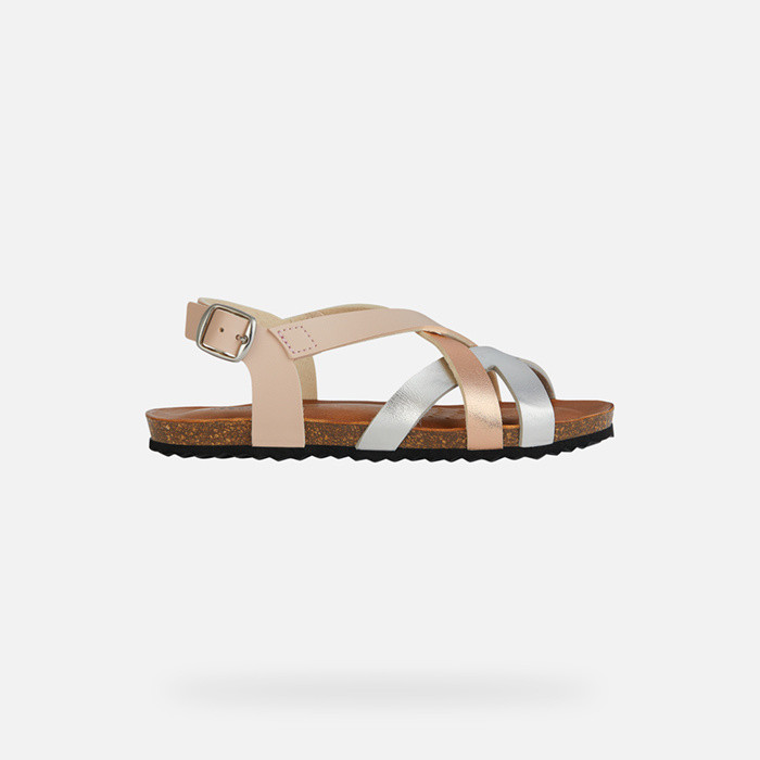 Open sandals SANDAL CHILENE GIRL Dark Rose/Silver | GEOX