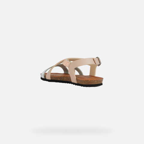 open sandals SANDAL CHILENE GIRL Dark Rose/Silver - image number 3 | GEOX