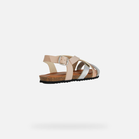 open sandals SANDAL CHILENE GIRL Dark Rose/Silver - image number 4 | GEOX