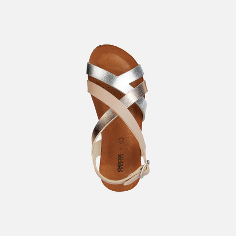 open sandals SANDAL CHILENE GIRL Dark Rose/Silver - image number 5 | GEOX