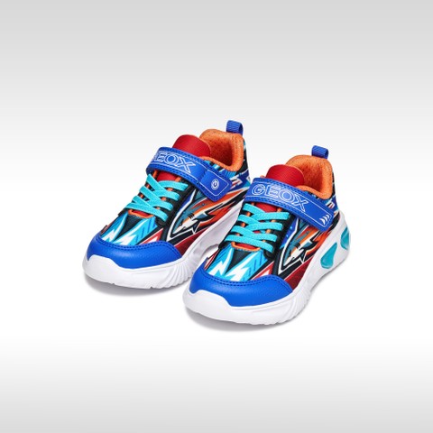 Shoes with lights ASSISTER BOY Royal/Orange - image number 1 | GEOX