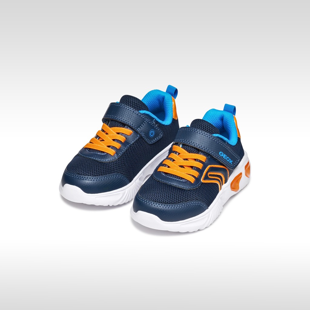 Scarpe con luci ASSISTER BAMBINO Blu navy/Arancione - image number 1 | GEOX