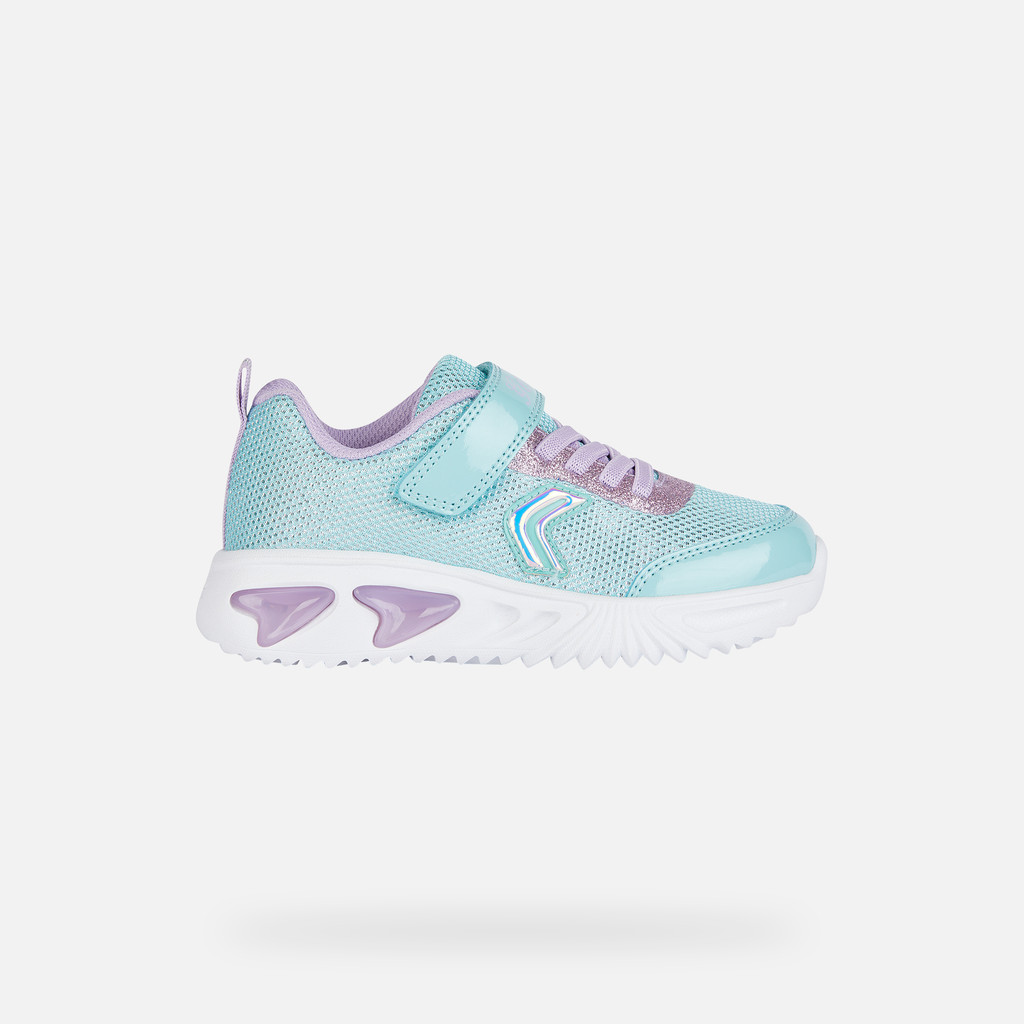 Geox® ASSISTER: Junior Girl's aqua Shoes With Lights | Geox®