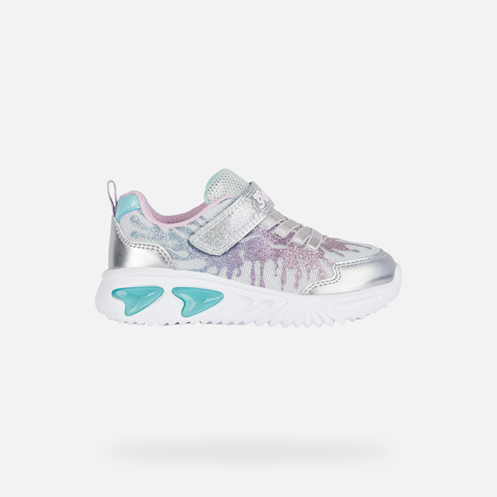 Shoes with lights ASSISTER GIRL Silver/Pink | GEOX
