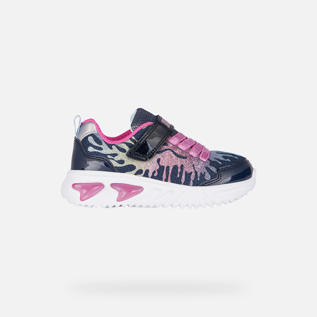 Shoes with lights ASSISTER GIRL Navy/Multicolor - image number 1 | GEOX