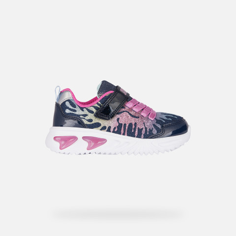 Shoes with lights ASSISTER GIRL Navy/Multicolor - image number 1 | GEOX