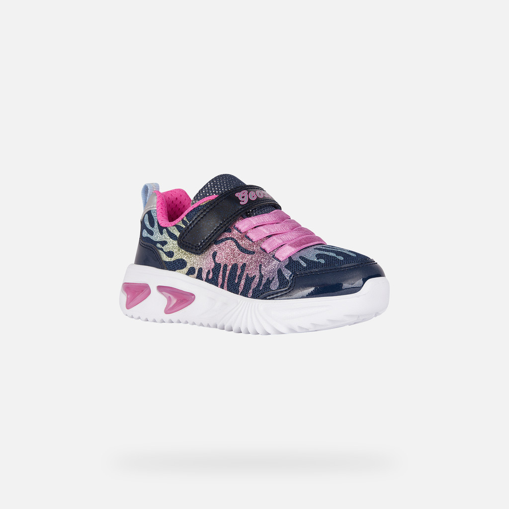 Shoes with lights ASSISTER GIRL Navy/Multicolor - image number 2 | GEOX