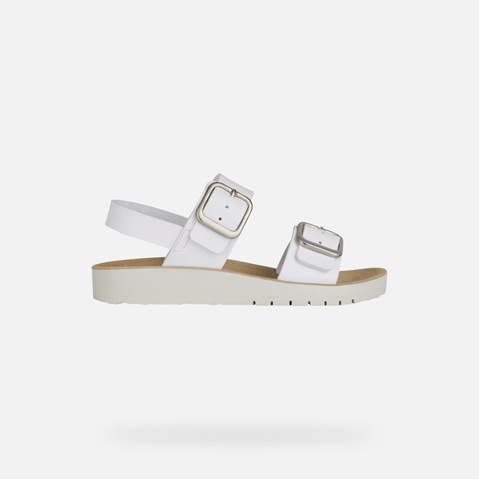 Open sandals SANDAL COSTAREI GIRL White | GEOX