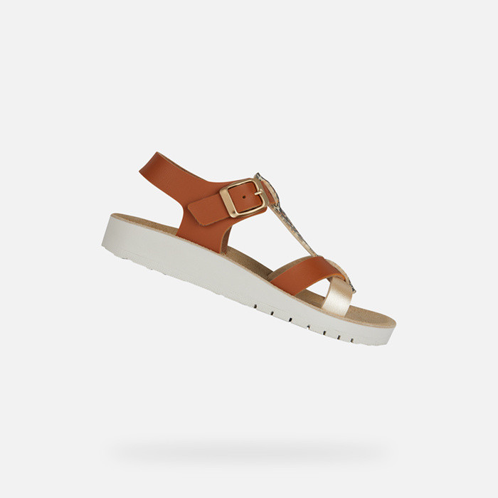 Open sandals SANDAL COSTAREI GIRL Biscuit/Platinum | GEOX