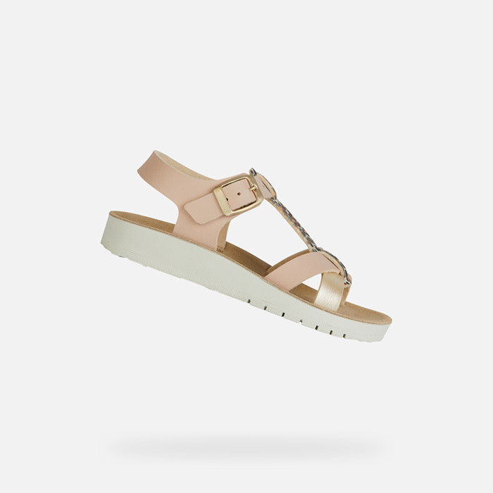 Open sandals SANDAL COSTAREI GIRL Dark Rose/Platinum | GEOX