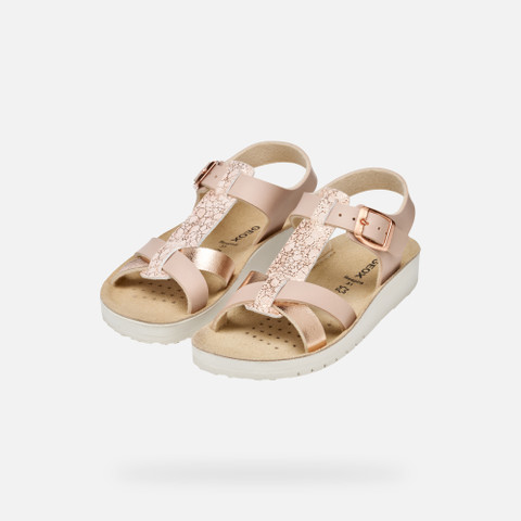Open sandals SANDAL COSTAREI GIRL Light rose/Rose gold - image number 7 | GEOX