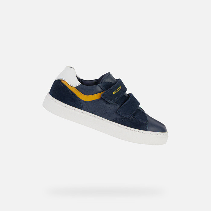 Sapatos de velcro NASHIK MENINO Azul marinho/Amarelo | GEOX