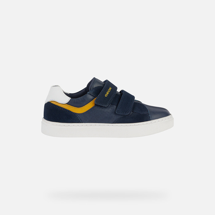Sapatos de velcro NASHIK MENINO Azul marinho/Amarelo | GEOX