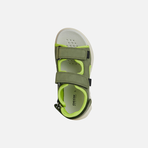 sandals with straps SANDAL AIRADYUM BOY Military/Lime - image number 5 | GEOX