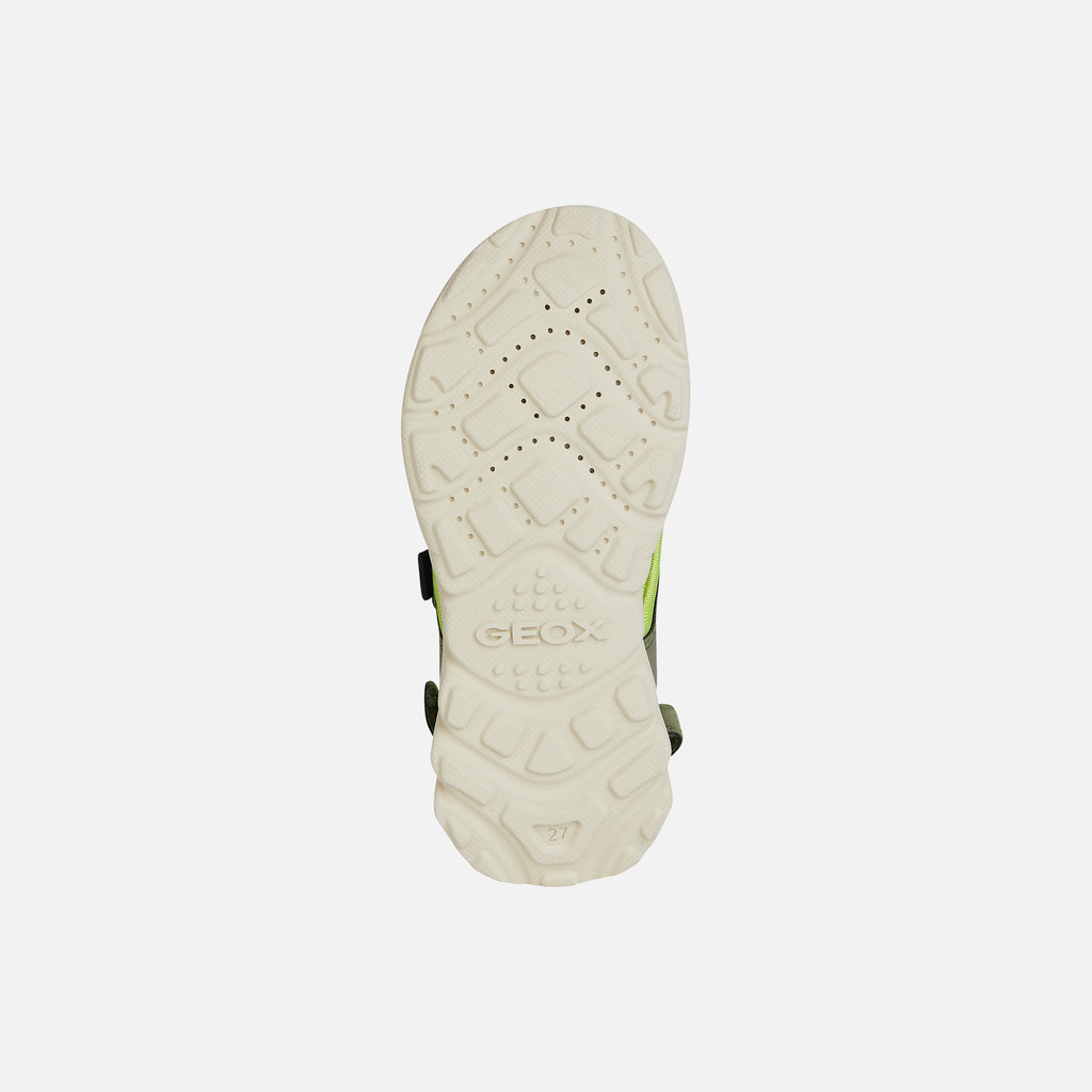sandals with straps SANDAL AIRADYUM BOY Military/Lime - image number 6 | GEOX