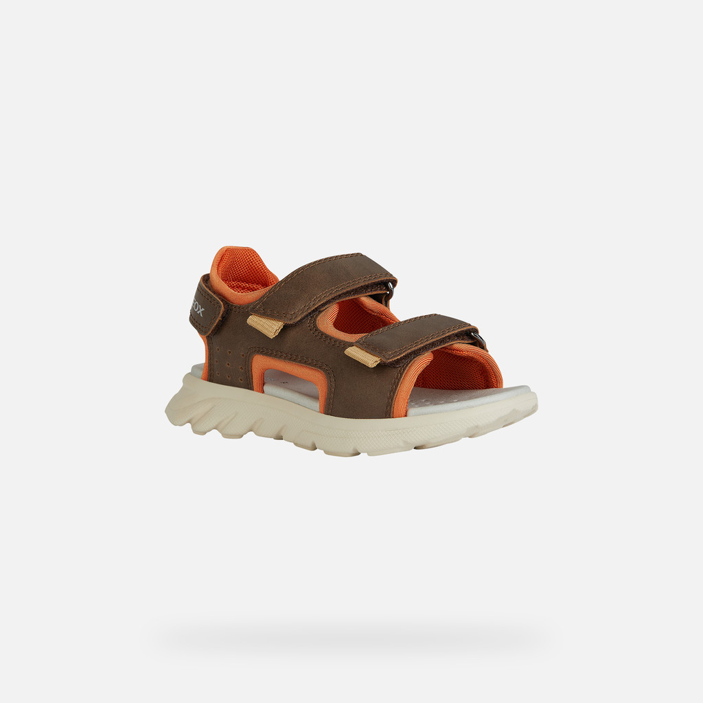 Geox® AIRADYUM BO: Junior Boy's brown Sandals With Straps | Geox®