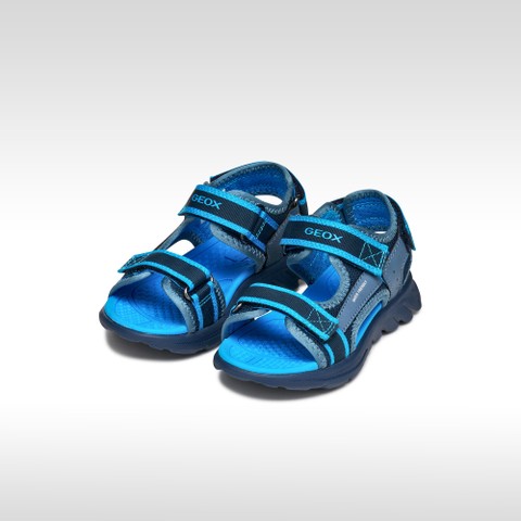 Sandales &agrave; scratch SANDAL AIRADYUM   JUNIOR Bleu marine/Bleu clair - image number 1 | GEOX