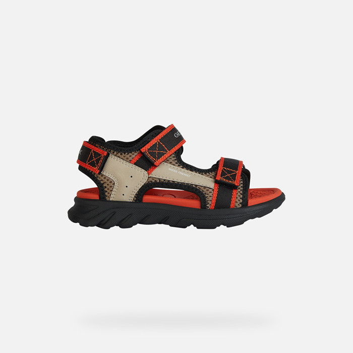Sandals with straps SANDAL AIRADYUM   BOY Dark beige/Red | GEOX