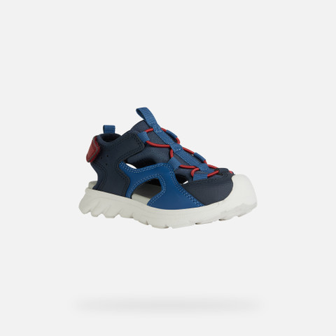 Geox® SANDAL AIRADYUM BOY: Navy/Red Closed Toe Sandals | Geox