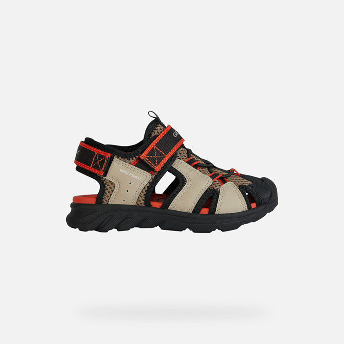 Closed toe sandals SANDAL AIRADYUM   BOY Dark beige/Red | GEOX