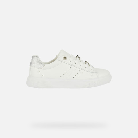Low Top Sneakers NETTUNO GIRL White/Silver - image number 1 | GEOX
