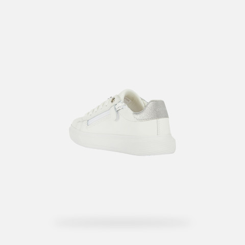 Low Top Sneakers NETTUNO GIRL White/Silver - image number 3 | GEOX