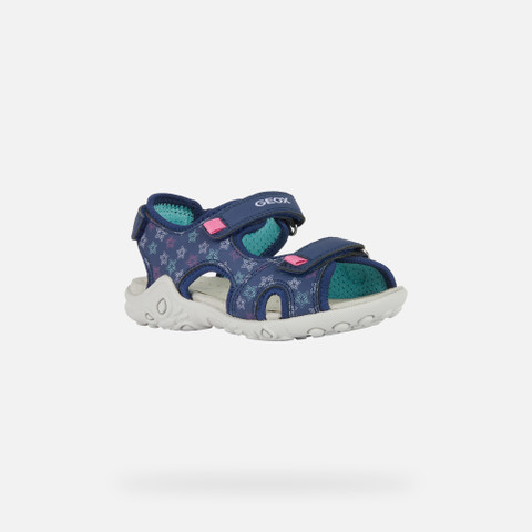 sandals with straps SANDAL WHINBERRY GIRL Navy/Fuchsia - image number 2 | GEOX