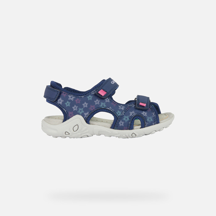 Sandals with straps SANDAL WHINBERRY GIRL Navy/Fuchsia | GEOX