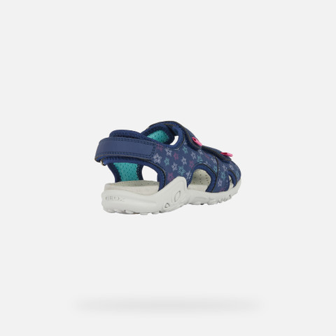 sandals with straps SANDAL WHINBERRY GIRL Navy/Fuchsia - image number 4 | GEOX