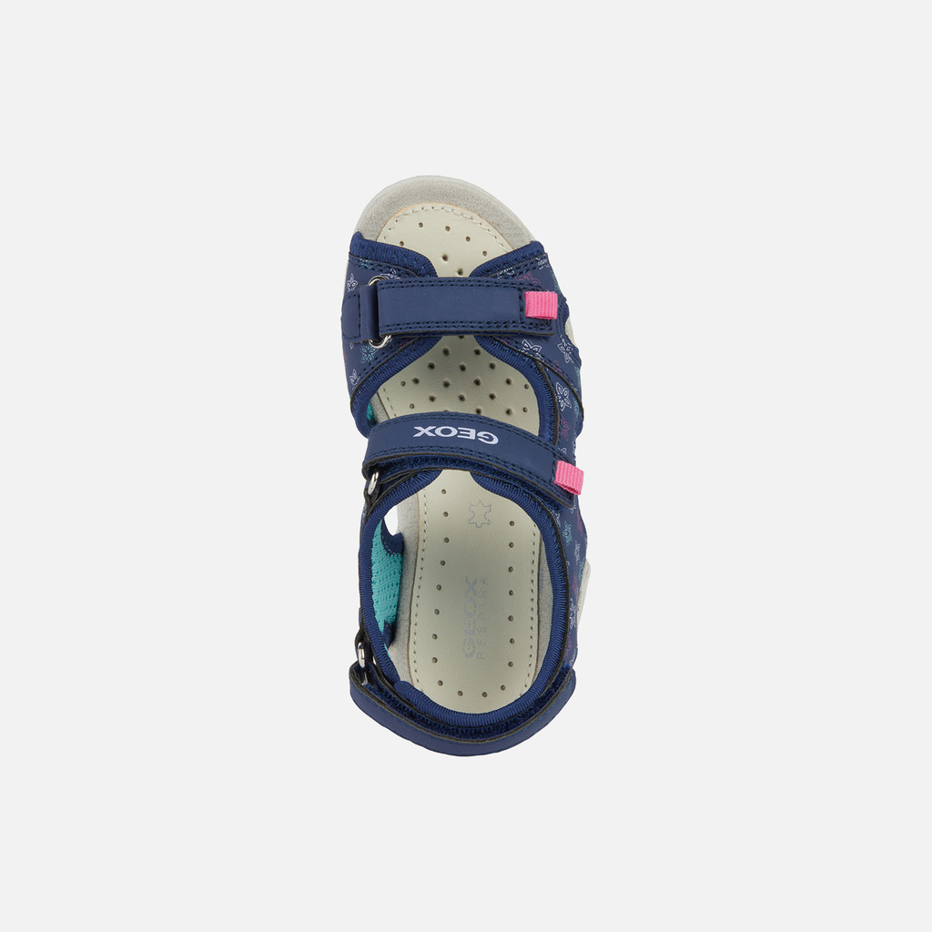 sandals with straps SANDAL WHINBERRY GIRL Navy/Fuchsia - image number 5 | GEOX