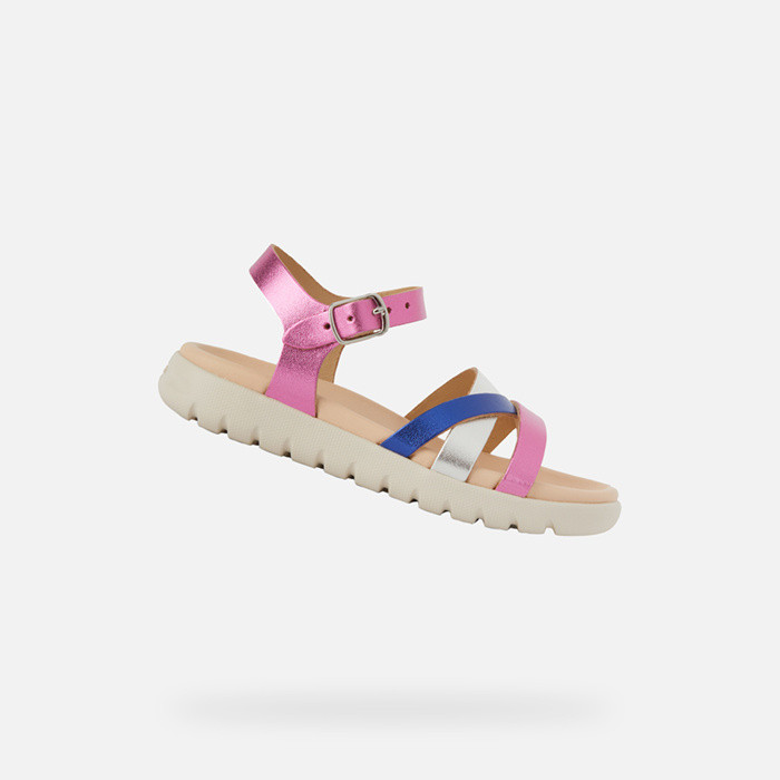 Open sandals SANDAL SOLEIMA GIRL Fuchsia/Royal | GEOX