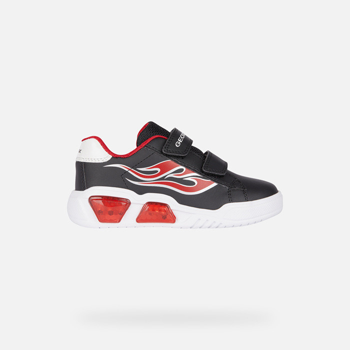 Shoes with lights ILLUMINUS BOY Black/Red | GEOX
