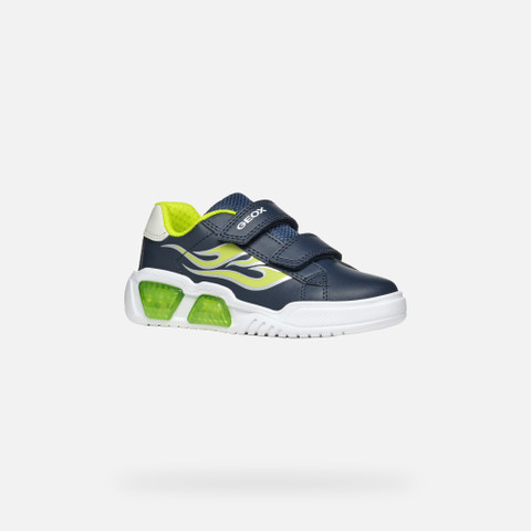 Shoes with lights ILLUMINUS BOY Navy/Lime - image number 2 | GEOX