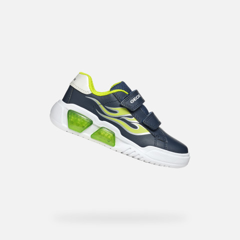 Shoes with lights ILLUMINUS BOY Navy/Lime - image number 0 | GEOX
