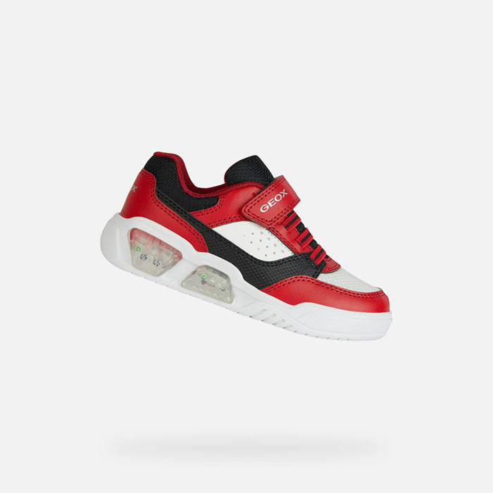 Shoes with lights ILLUMINUS JUNIOR Red/Black | GEOX