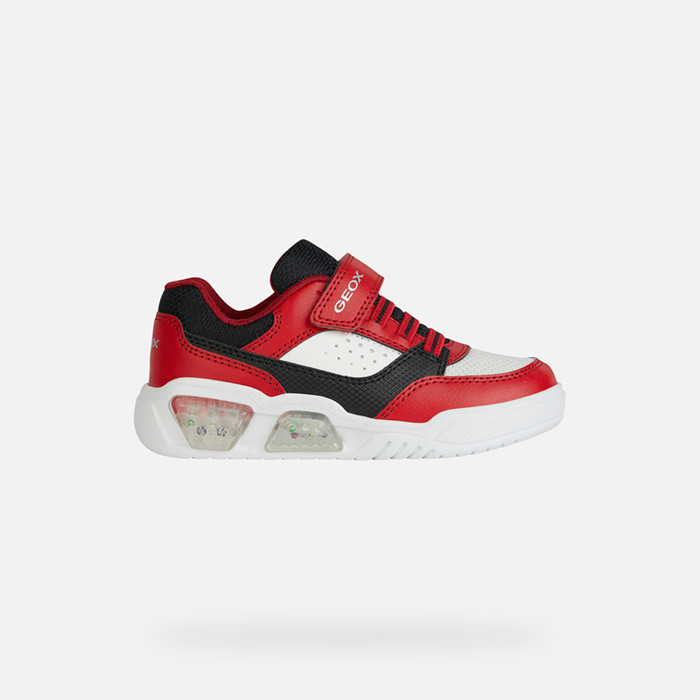 Shoes with lights ILLUMINUS JUNIOR Red/Black | GEOX