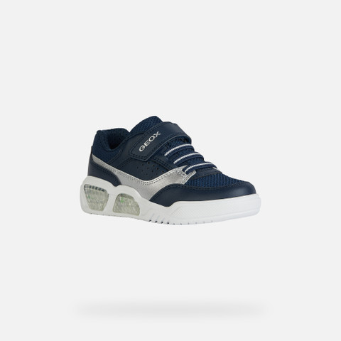 Shoes with lights ILLUMINUS JUNIOR Navy/Silver - image number 2 | GEOX