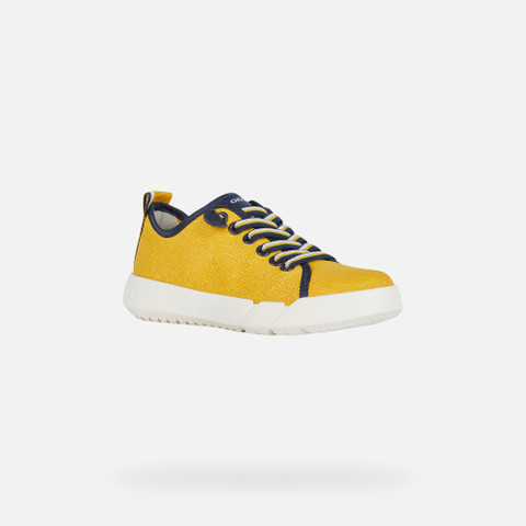 Low Top Sneakers HYROO BOY Ochre Yellow/Navy - image number 2 | GEOX