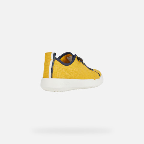 Low Top Sneakers HYROO BOY Ochre Yellow/Navy - image number 4 | GEOX
