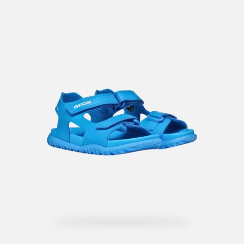 Sandals with straps SANDAL FUSBETTO   JUNIOR Azure - image number 7 | GEOX