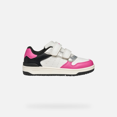 Sneakers with straps WASHIBA JUNIOR White/Fuchsia - image number 1 | GEOX