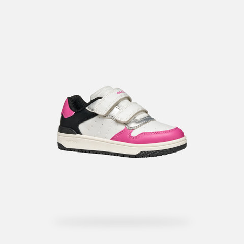 Sneakers with straps WASHIBA JUNIOR White/Fuchsia - image number 2 | GEOX