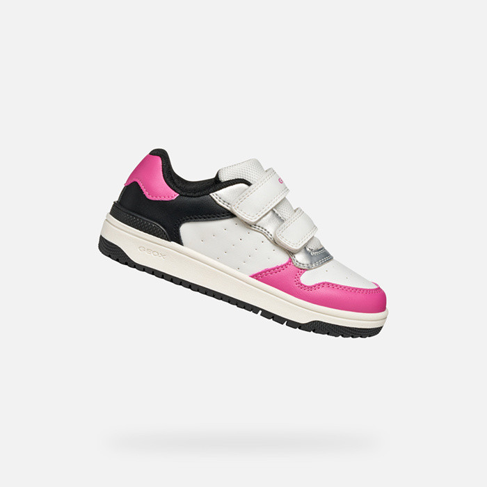 Sneakers with straps WASHIBA JUNIOR White/Fuchsia | GEOX