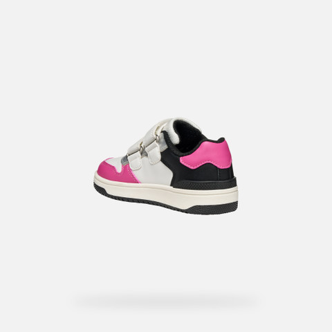 Sneakers with straps WASHIBA JUNIOR White/Fuchsia - image number 3 | GEOX