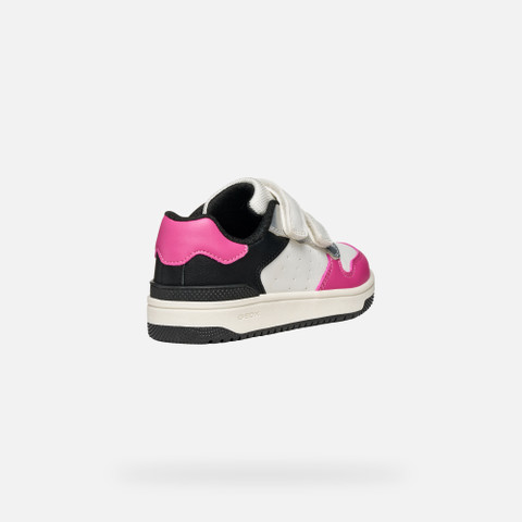 Sneakers with straps WASHIBA JUNIOR White/Fuchsia - image number 4 | GEOX