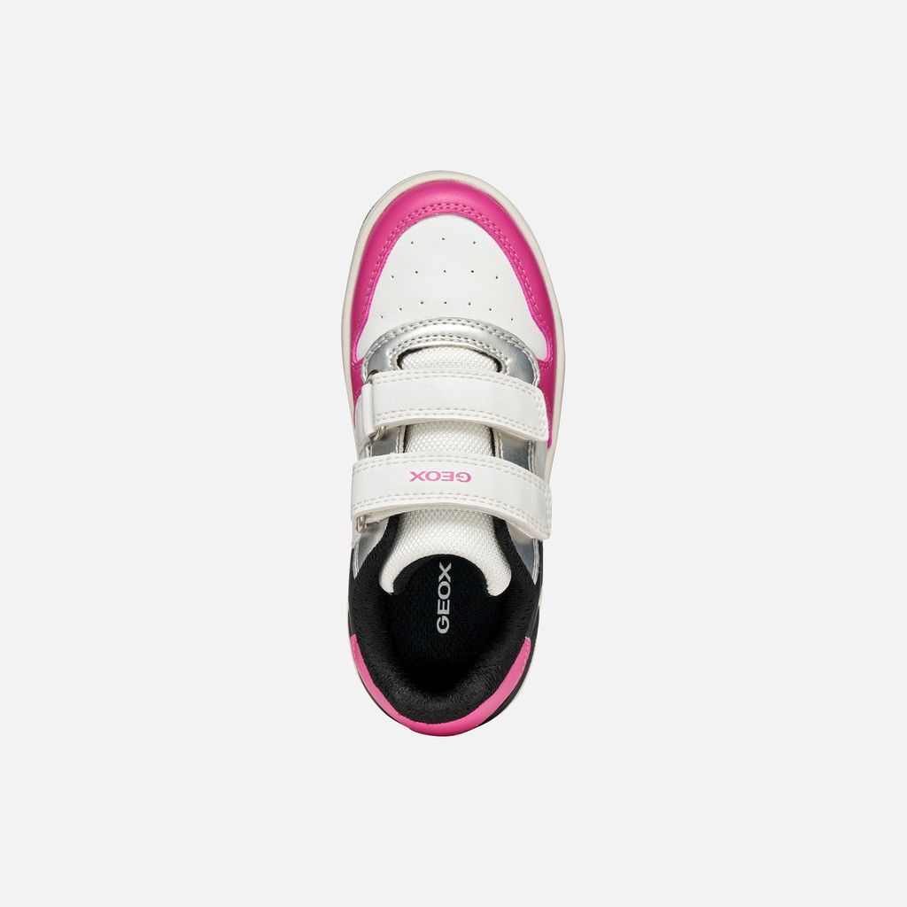 Sneakers with straps WASHIBA JUNIOR White/Fuchsia - image number 5 | GEOX