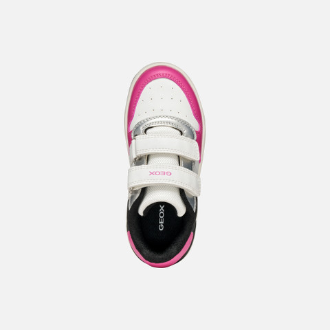 Sneakers with straps WASHIBA JUNIOR White/Fuchsia - image number 5 | GEOX